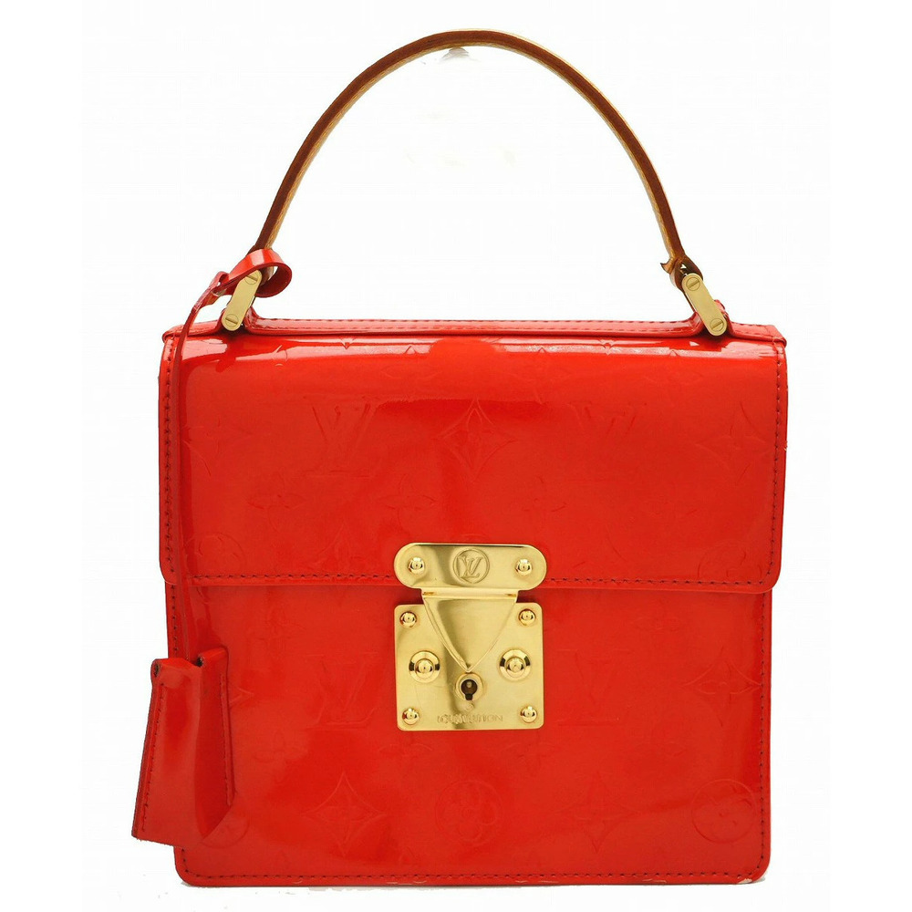 Louis Vuitton Monogram Vernis Spring Street Handbag Leather Enamel Calf Rouge